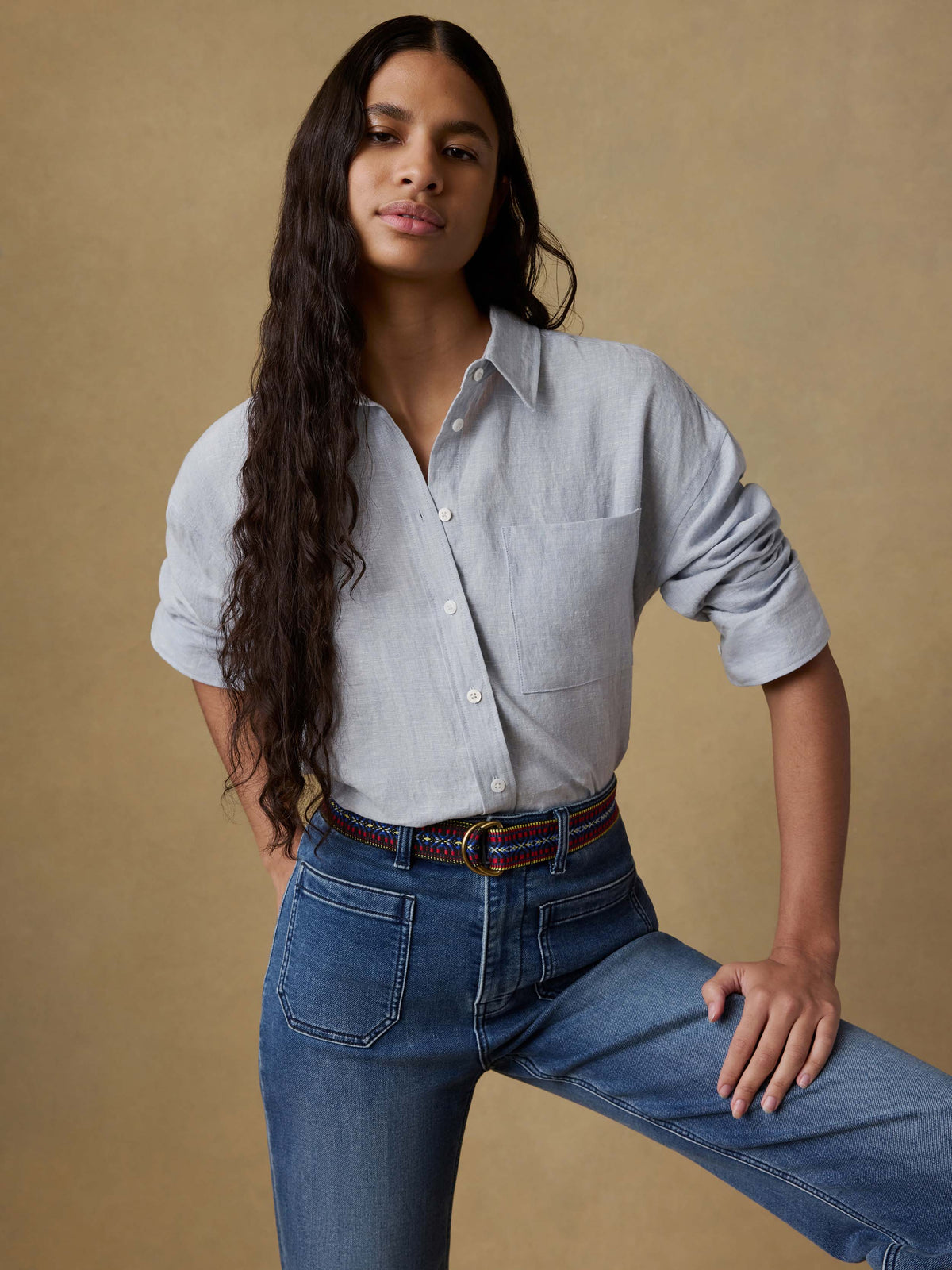 Laguna Linen Relaxed Shirt - Blue Fog