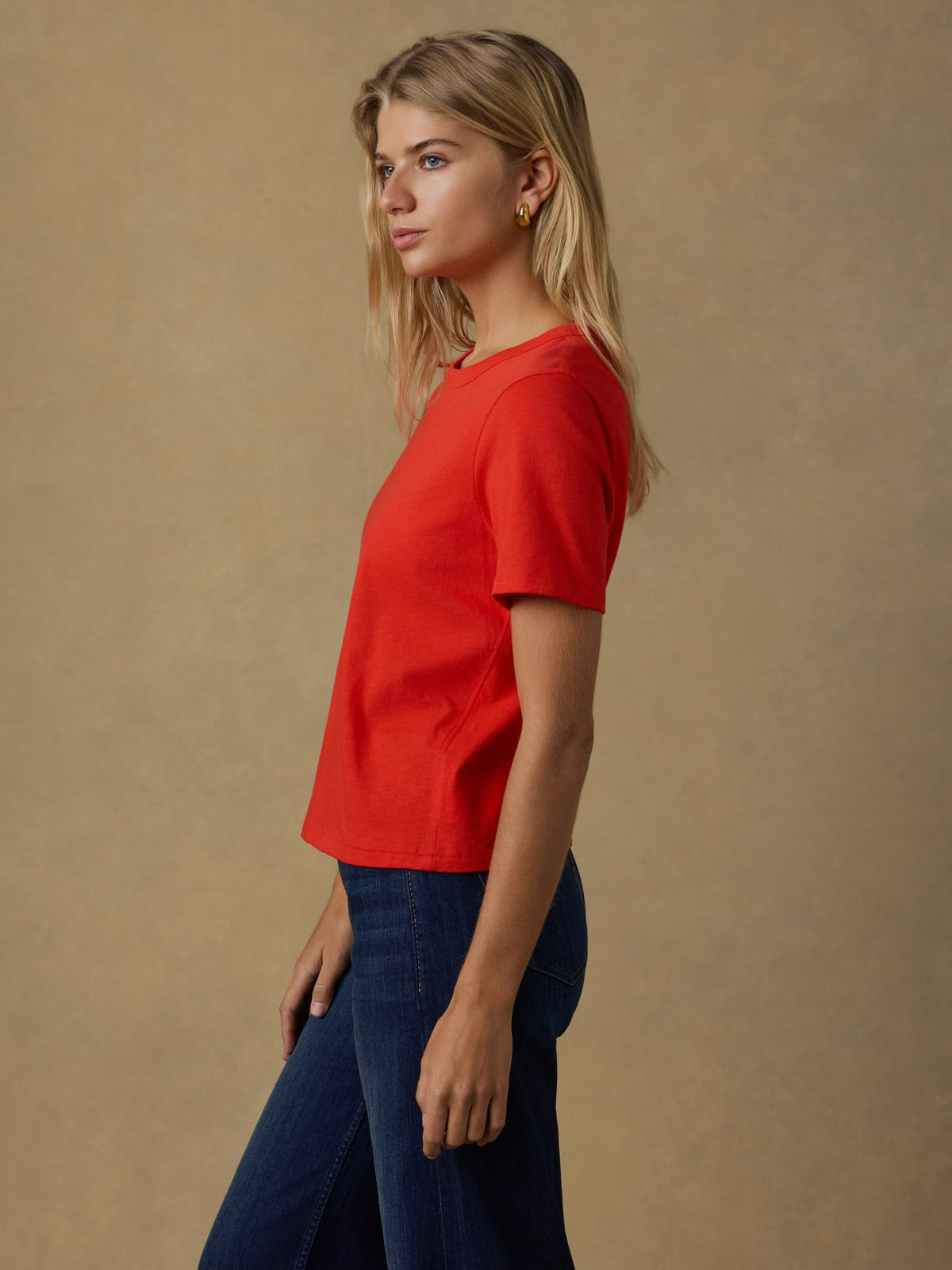 Sunwashed Regenerative Tee - Poppy Red