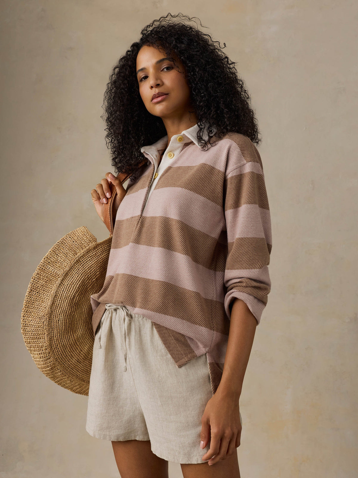 Legend Sweater Rugby Popover - Solar Sands Stripe