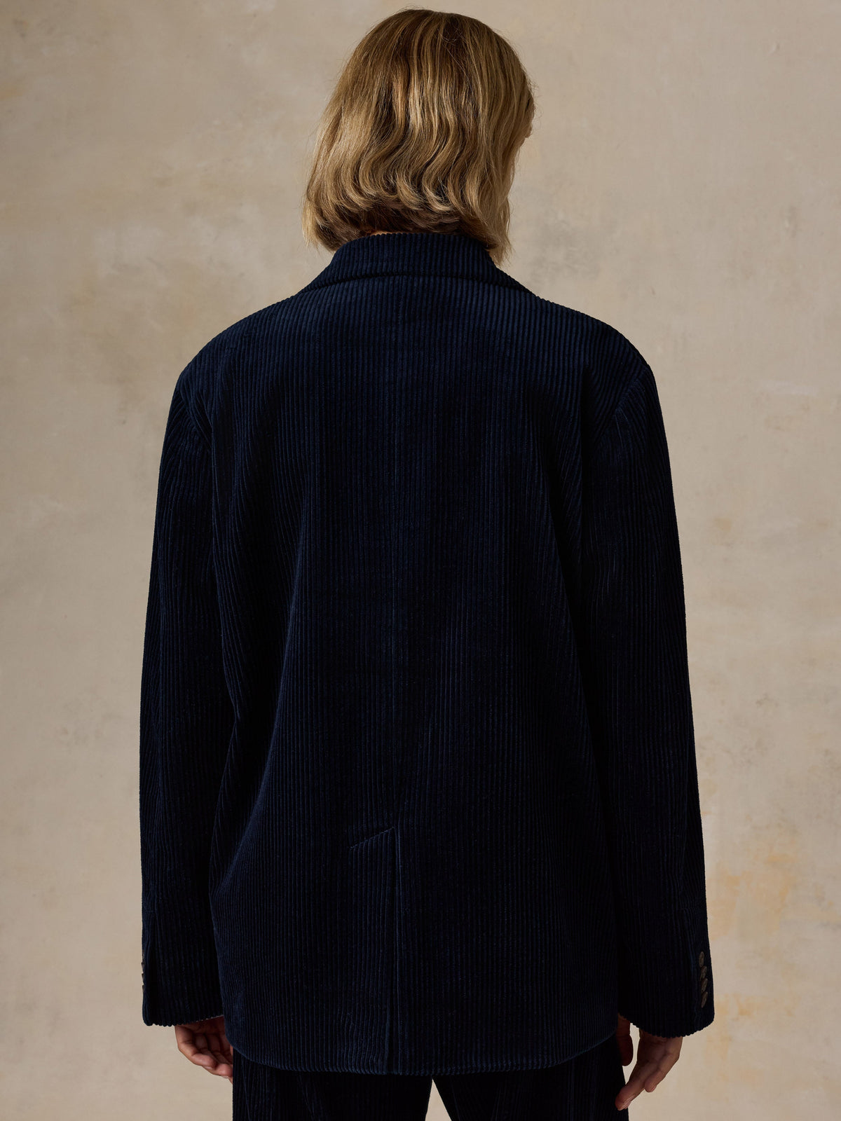 Hawthorne Cord Oversized Blazer - Navy