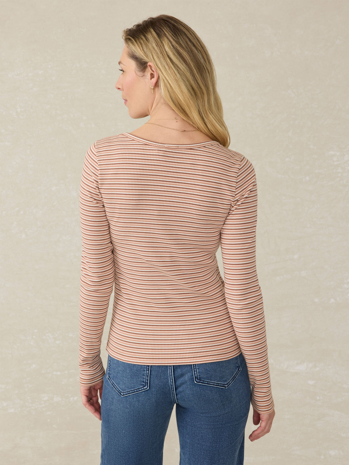 Freestyle Henley - Sandy Shoreline Stripe