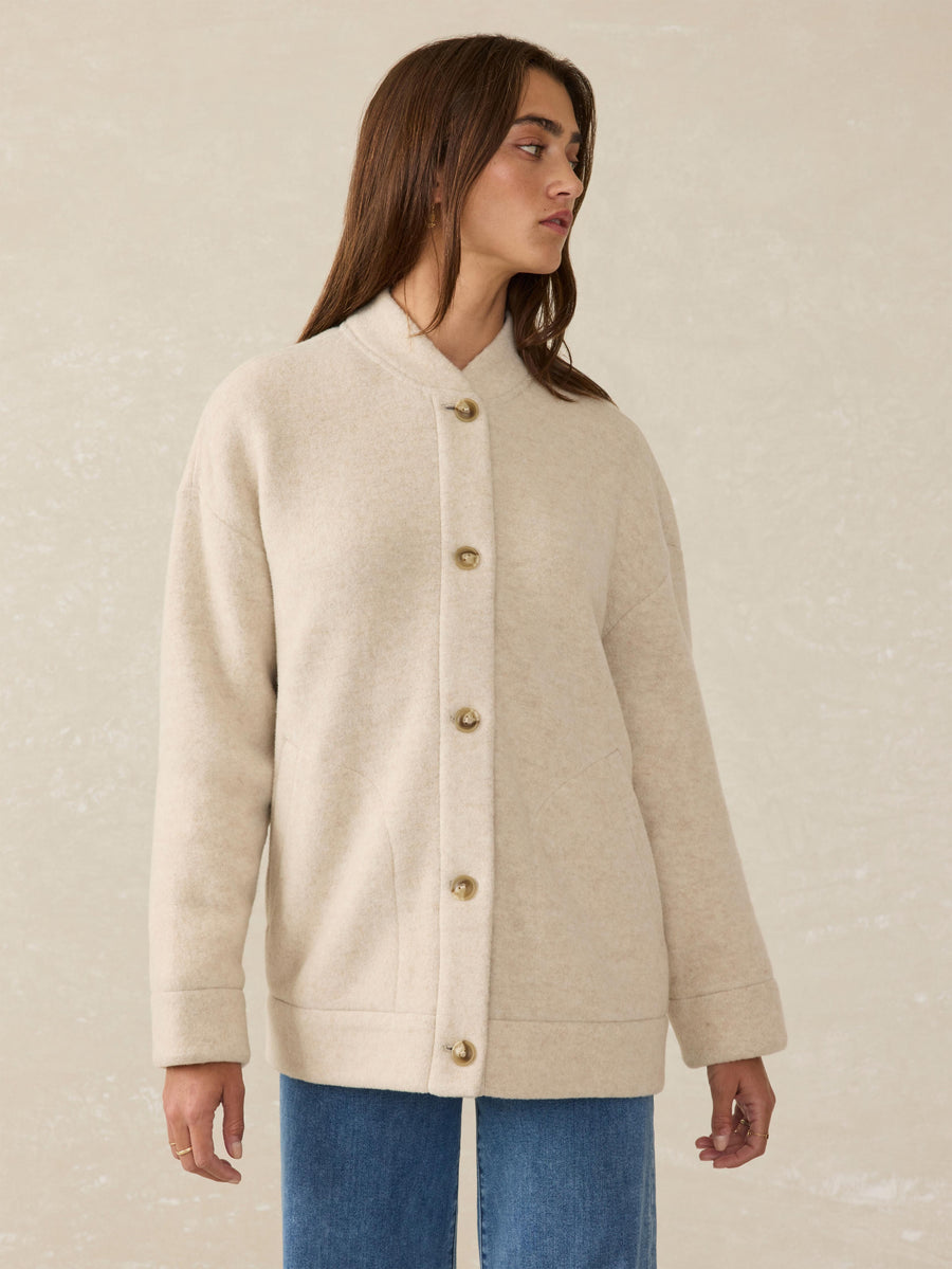 Pacific Knit Jacket - Oat Melange