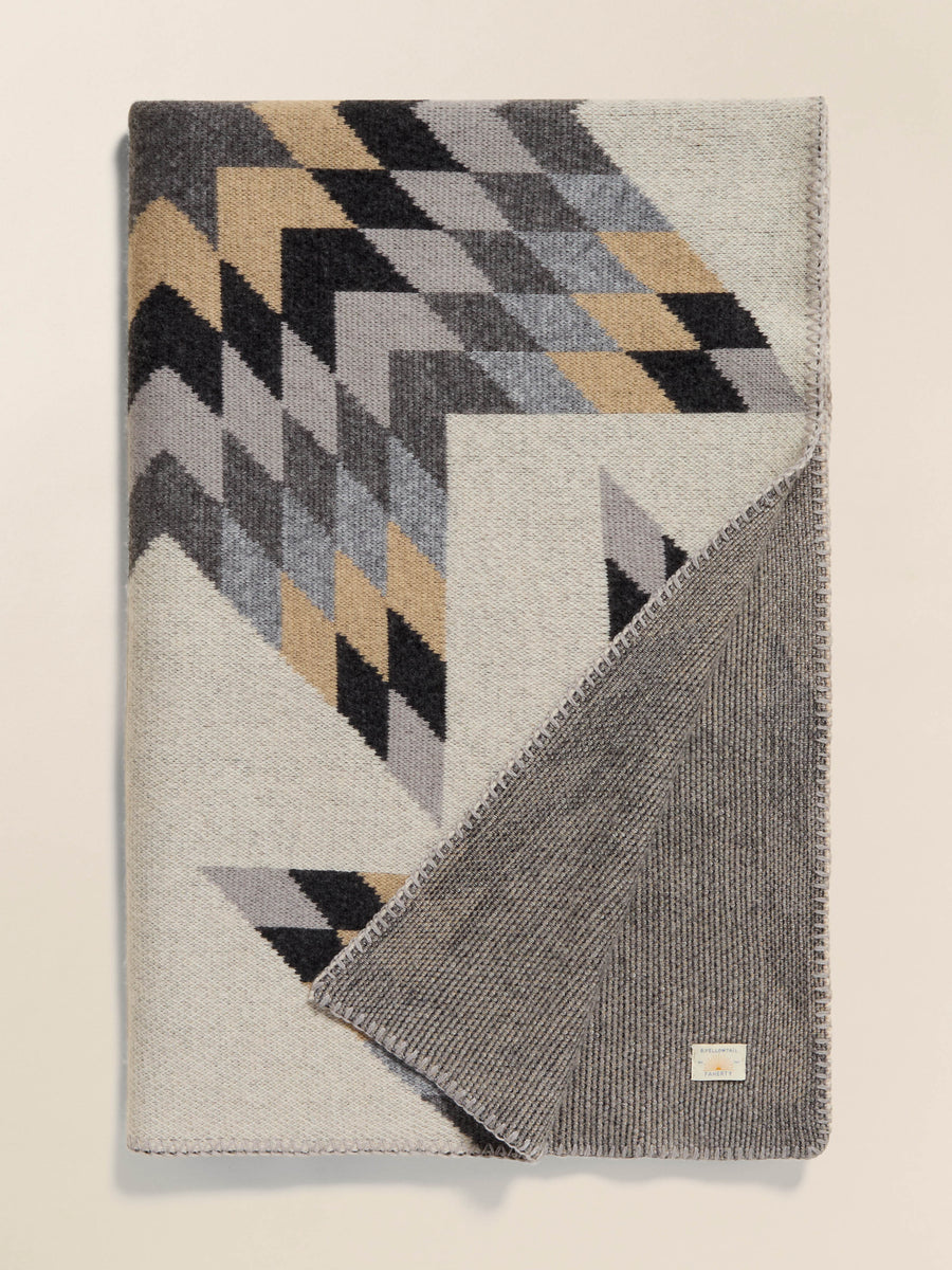 B. Yellowtail Star Patchwork Blanket - Grey Star Patchwork