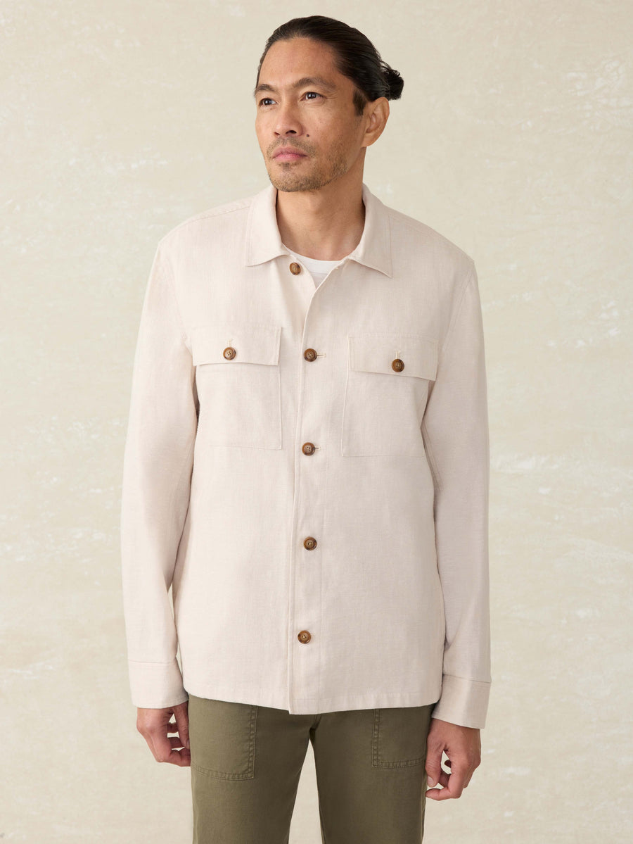 Movement Linen Shirt Jacket - Dorset Sand