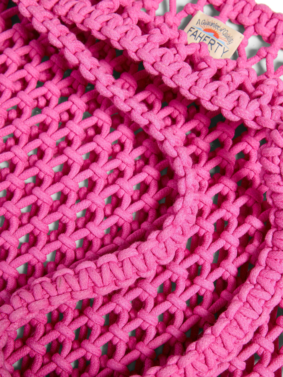 Sunwashed Macrame Tote - Ibis Rose