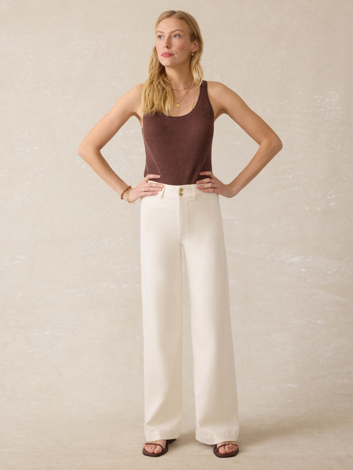 Stretch Terry Harbor Pant - Egret