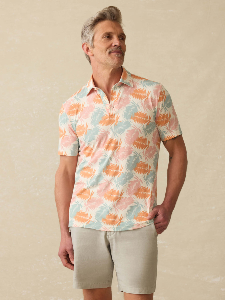 Short-Sleeve Movement Pique Polo - Ivory Paradise Palm
