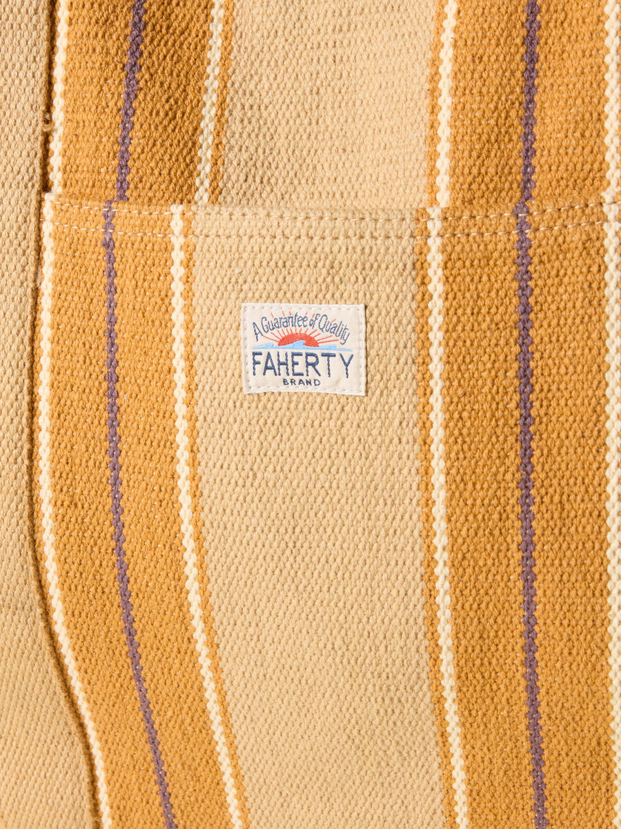 Surf Stripe Beach Tote - Khaki