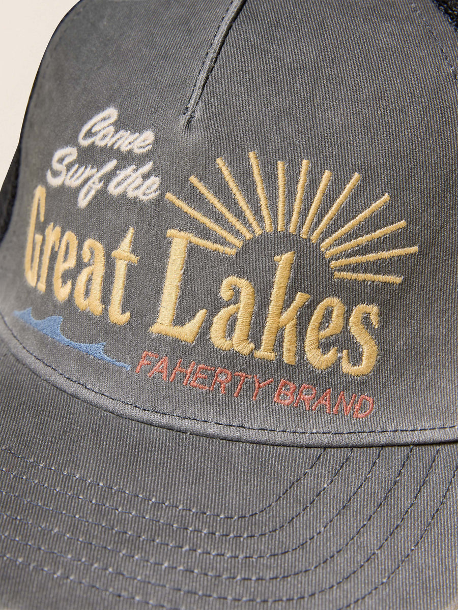 Lake Resort Trucker Hat - Mountain Black