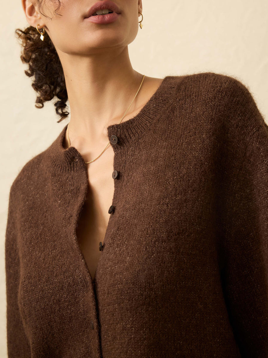 Après Alpaca Cardigan - Walnut Brown