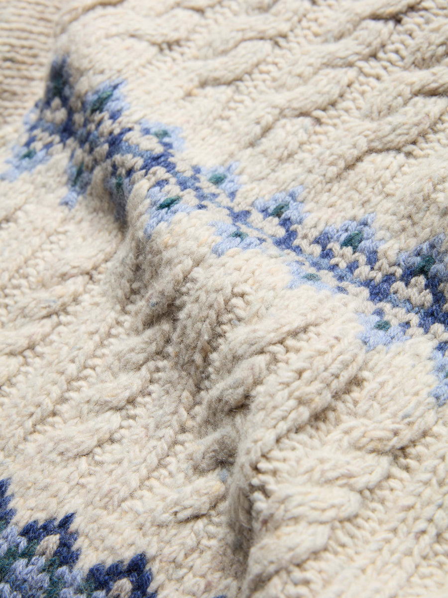 Highland Fairisle Scarf - Snow