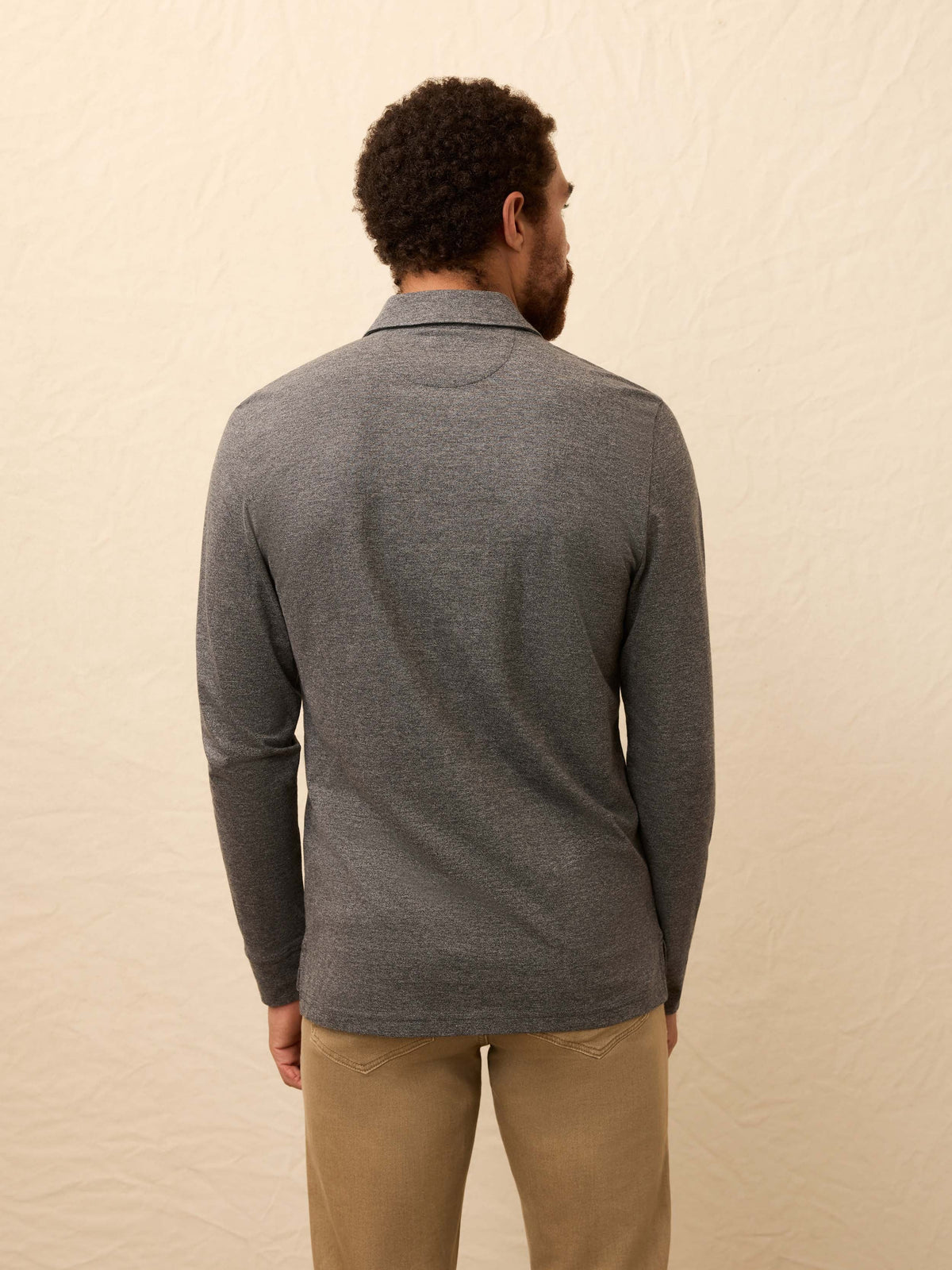 Long-Sleeve Movement Pique Polo - Dusty Iron Heather