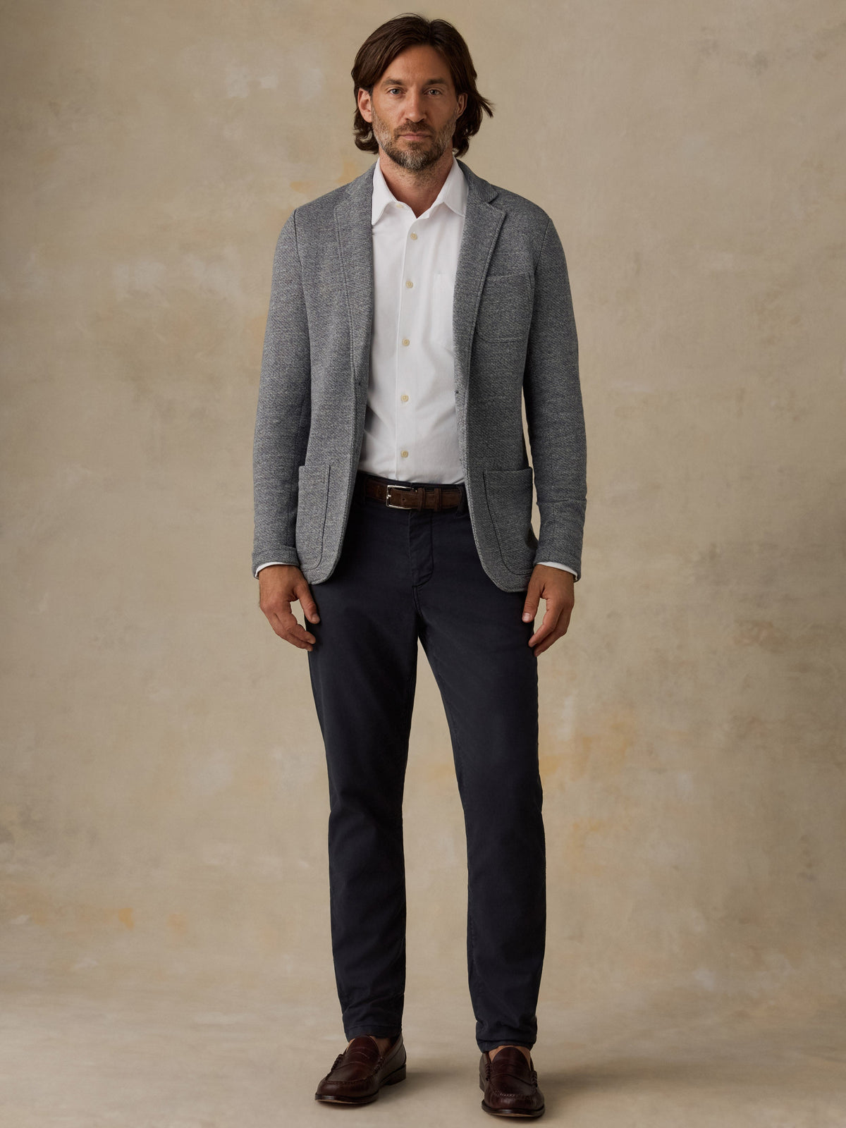 Inlet Knit Blazer - Medium Grey Melange