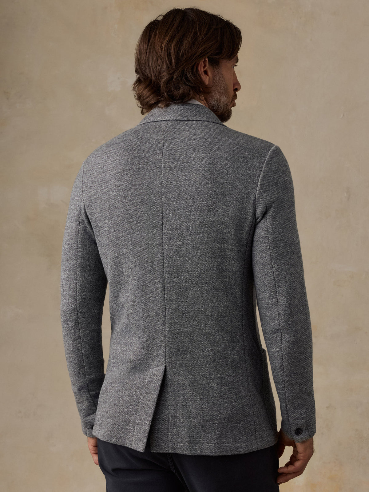 Inlet Knit Blazer - Medium Grey Melange