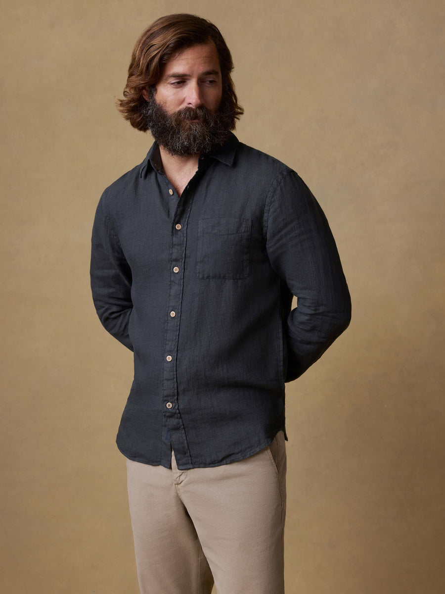 Laguna Linen Shirt - Washed Black