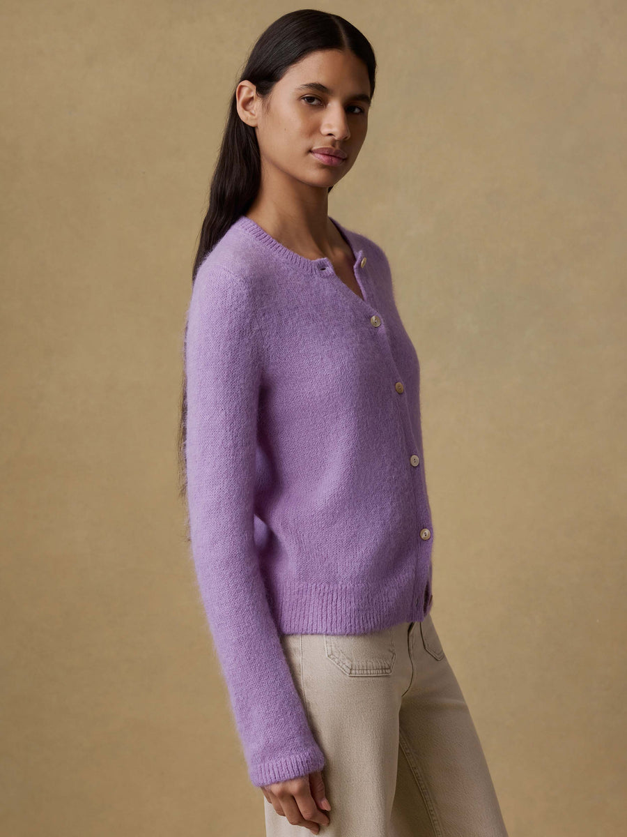 Après Alpaca Long-Sleeve Cardigan - Lilac
