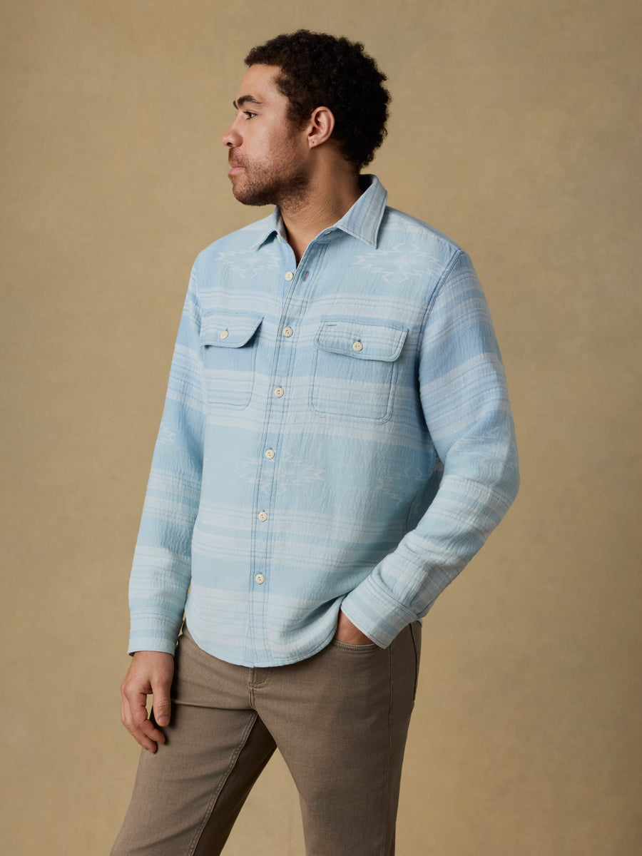 Doug Good Feather Indigo Canyon Overshirt - Indigo Star Serape