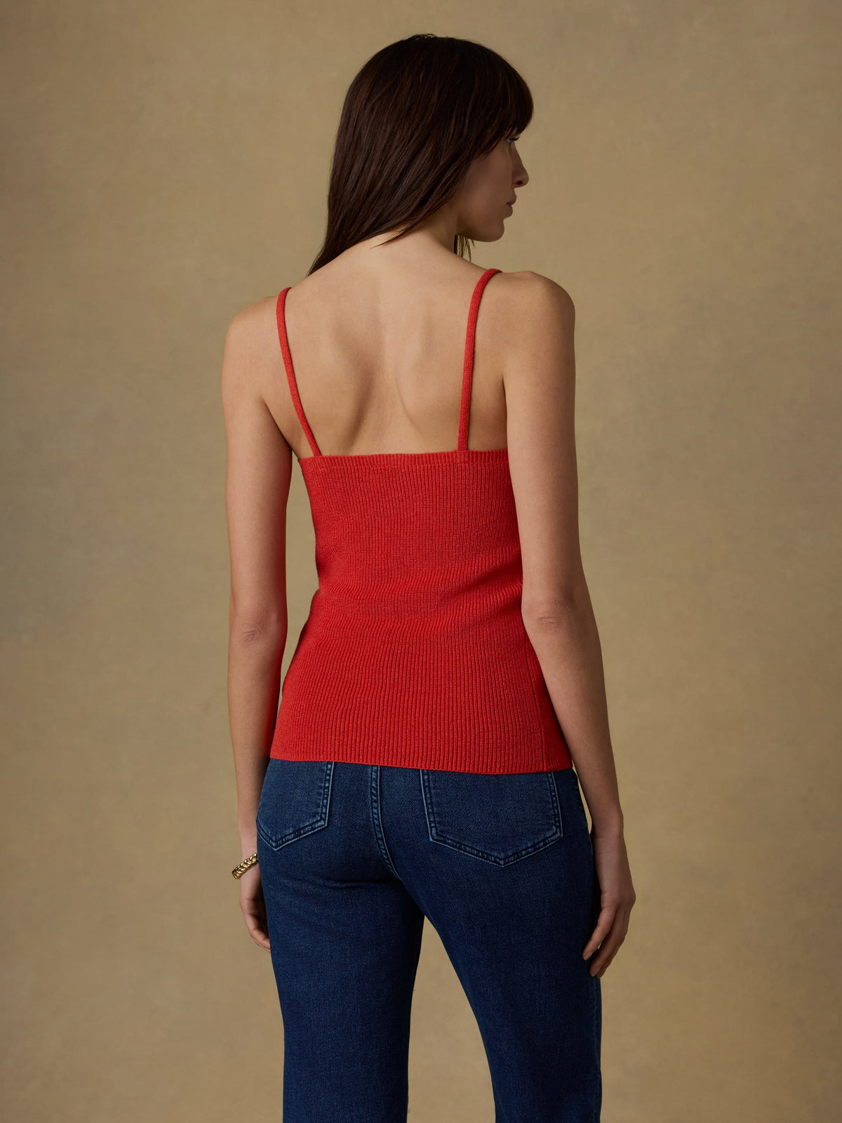 Miramar Linen Sweater Cami - Poppy Red