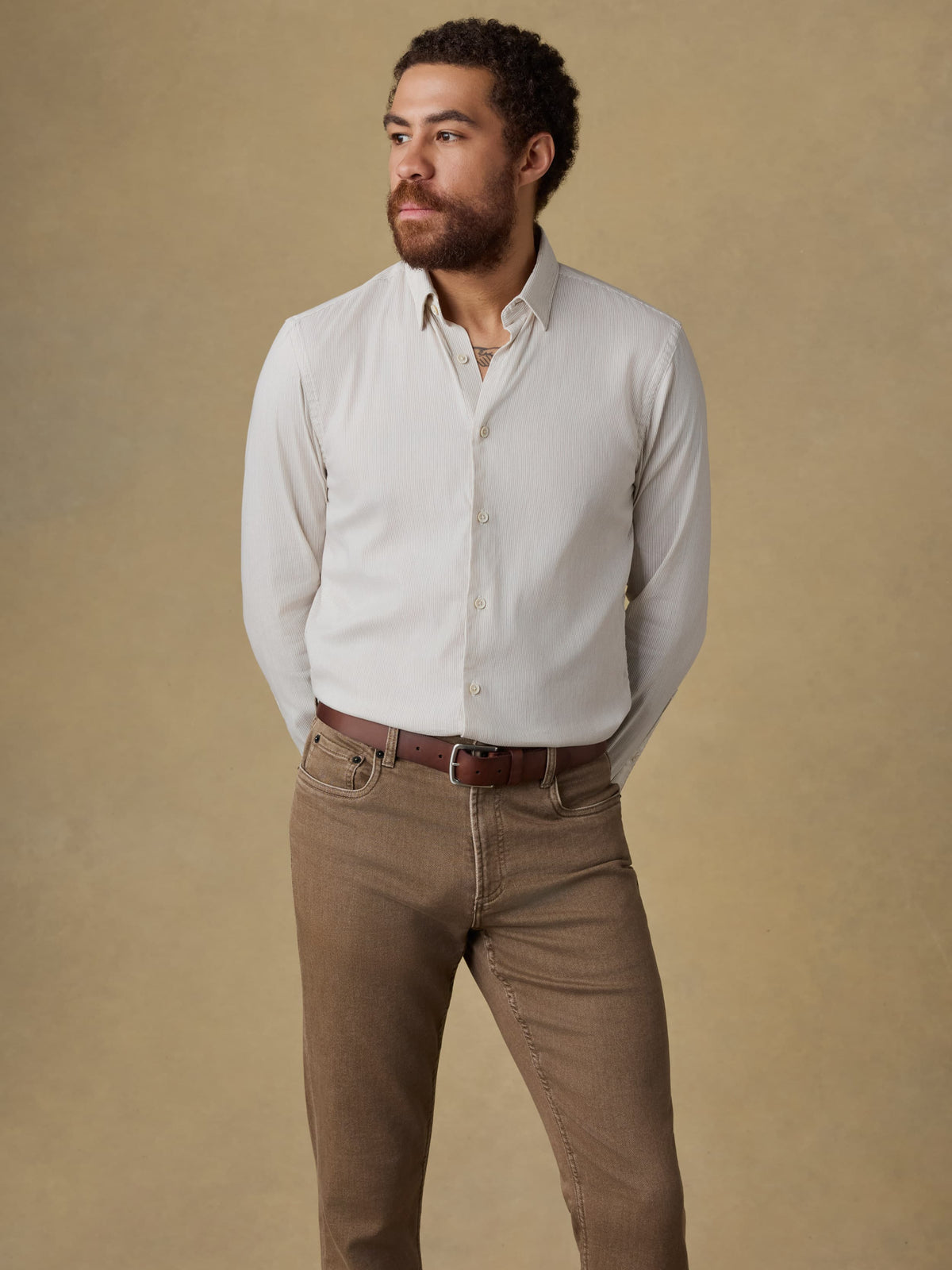 Movement Monterey Shirt - Wood Wall Stripe