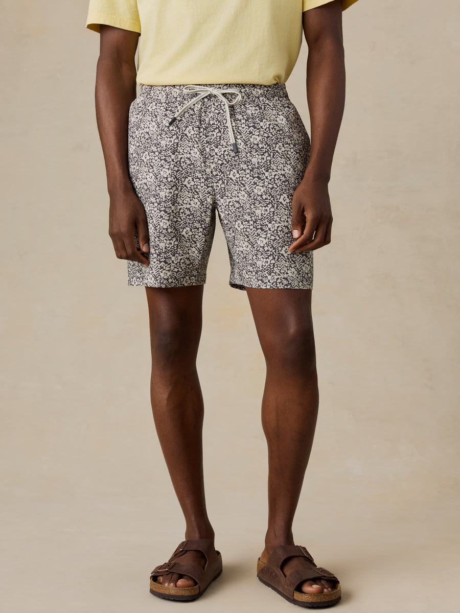 Shorelite Trunk (7") - Washed Black Hilo Floral