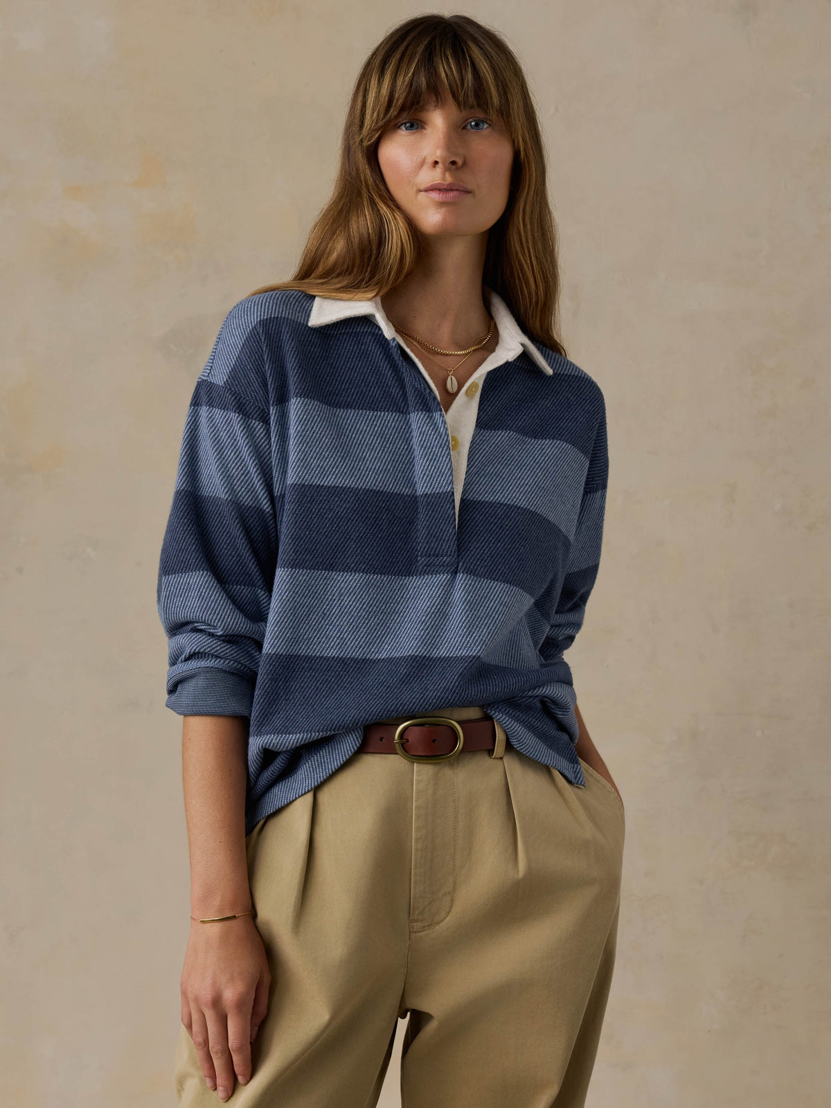 Legend Sweater Rugby Popover - Pacific Ride Stripe