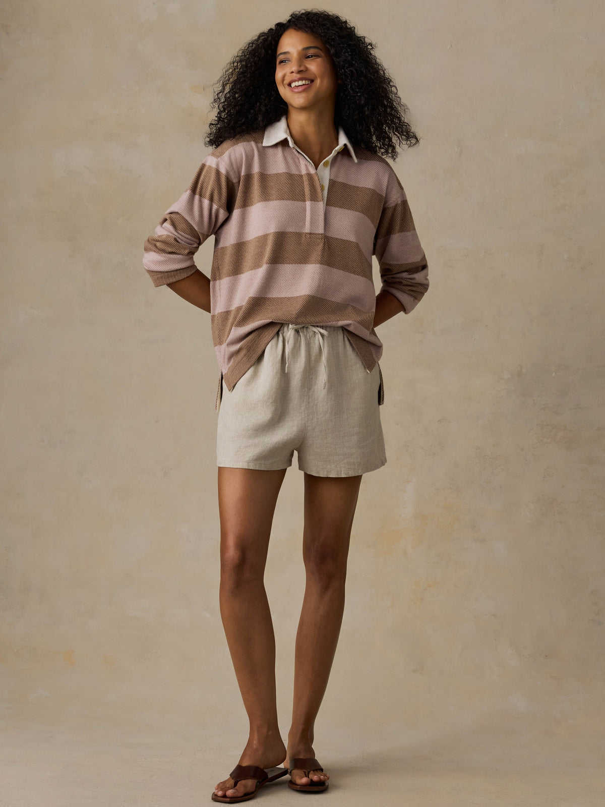 Legend Sweater Rugby Popover - Solar Sands Stripe