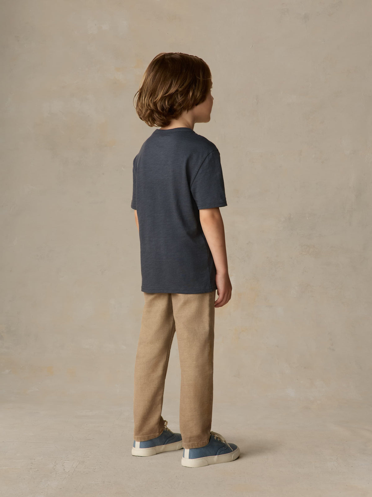Little Kids Sunwashed Regenerative Pocket Tee - Dune Navy