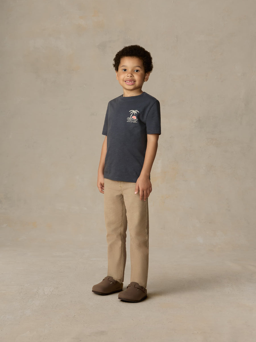 Little Kids Graphic Sun And Wave Tee - Dune Navy