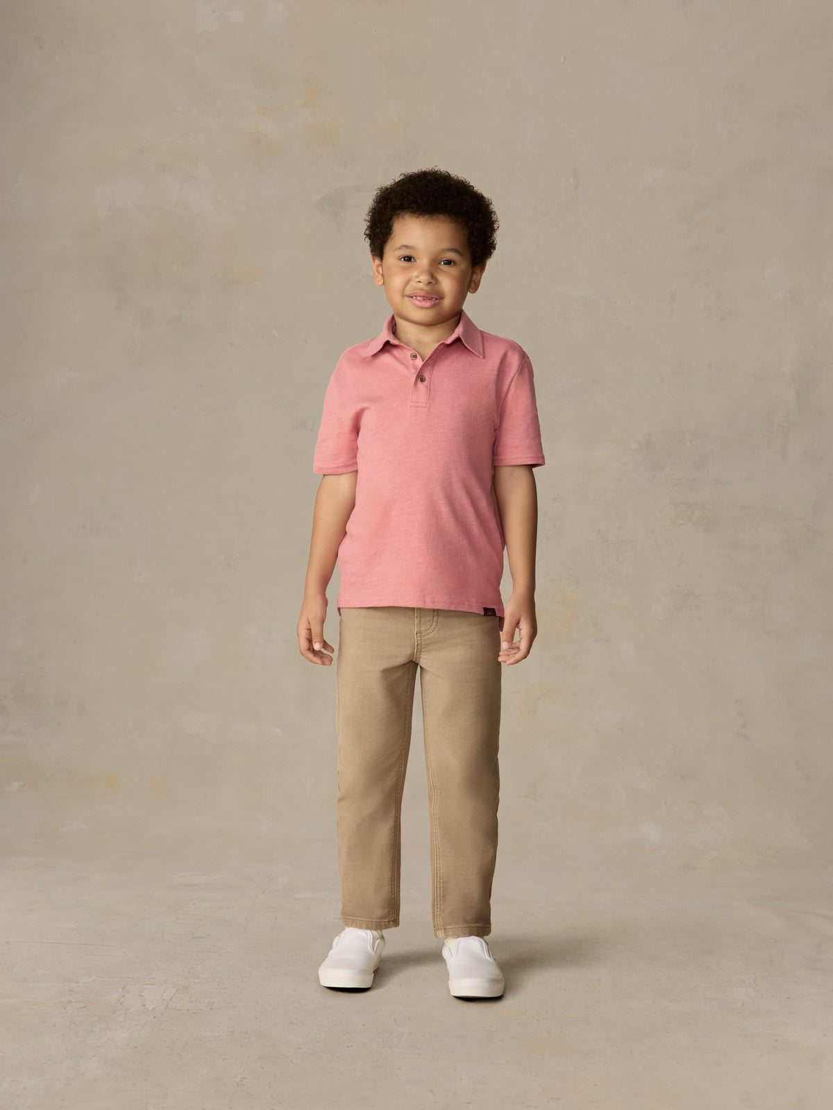 Little Kids Sunwashed T-Shirt Polo - Faded Flag