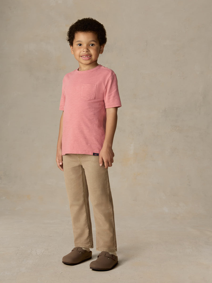 Little Kids Stretch Terry 5-Pocket Pull-on Pant - Desert Khaki