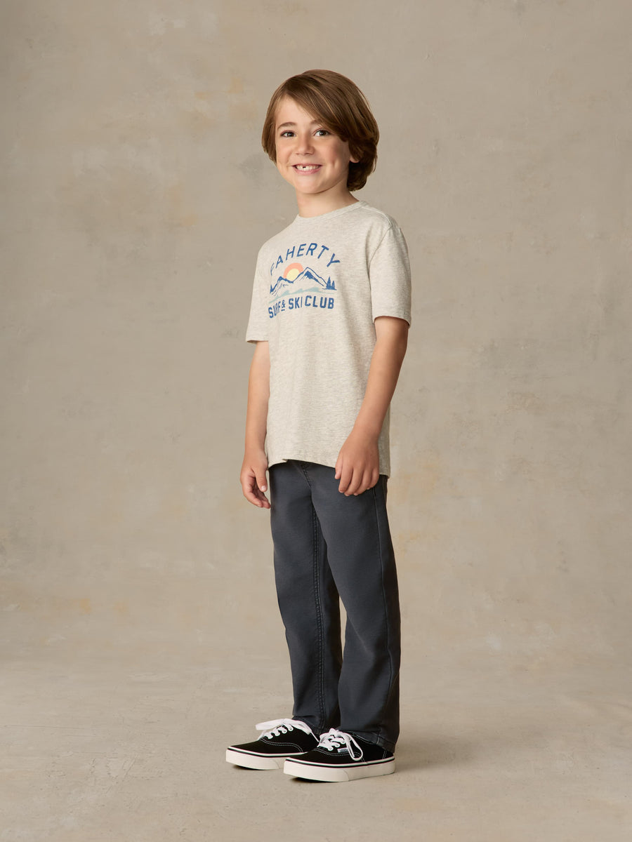 Little Kids Stretch Terry 5-Pocket Pull-on Pant - Navy