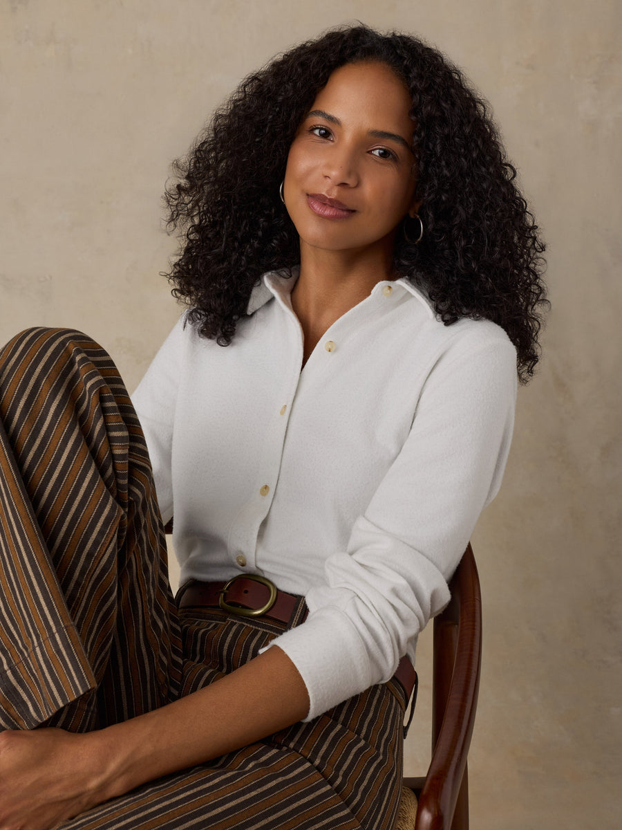 Legend Sweater Classic Shirt - Pure White Twill