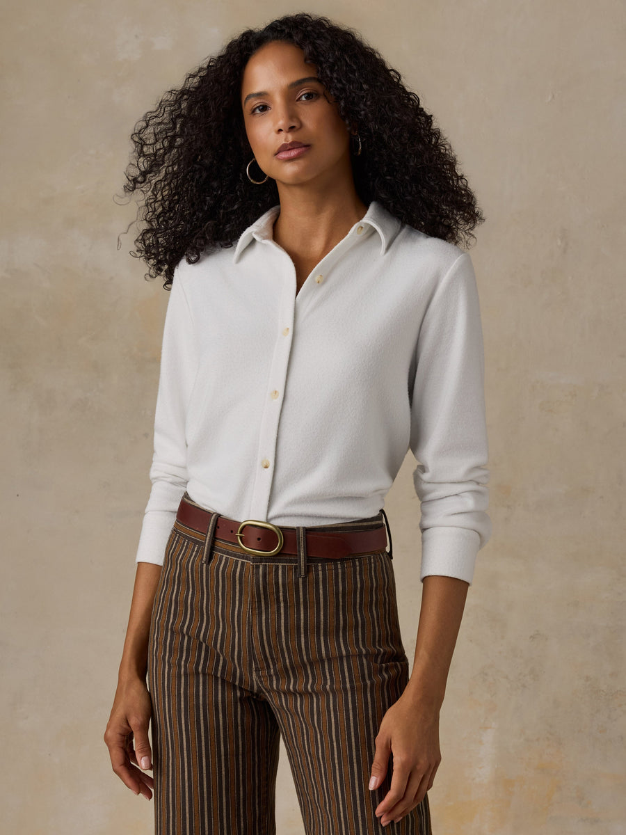 Legend Sweater Classic Shirt - Pure White Twill