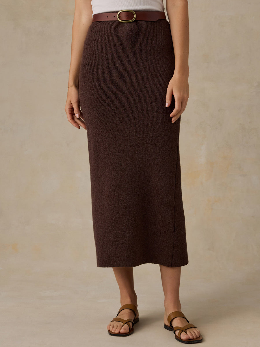 Miramar Linen Sweater Maxi Skirt - French Roast