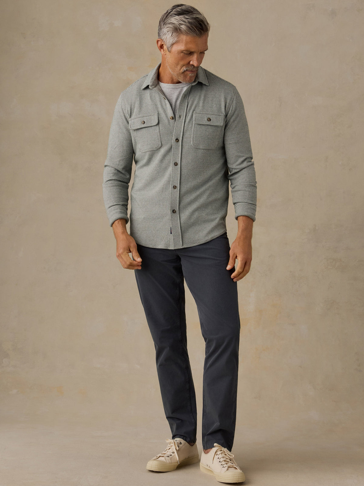 Legend Sweater Shirt - Olive Stone Pincheck