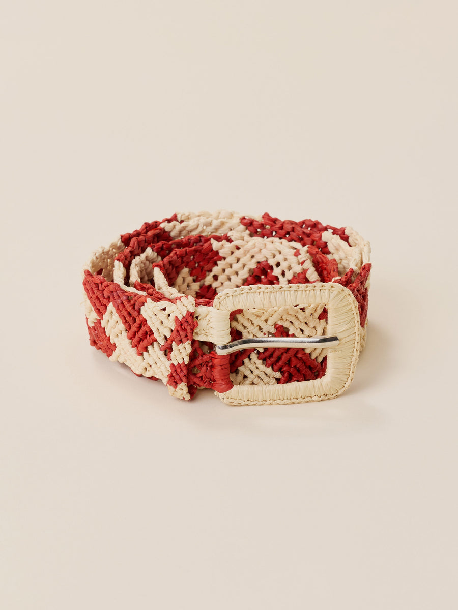 Raffia Belt - Natural Brick