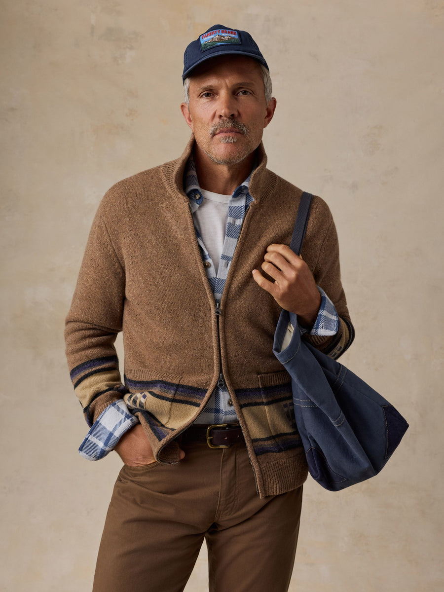Blanket Stripe Zip Sweater - Desert Bloom Stripe
