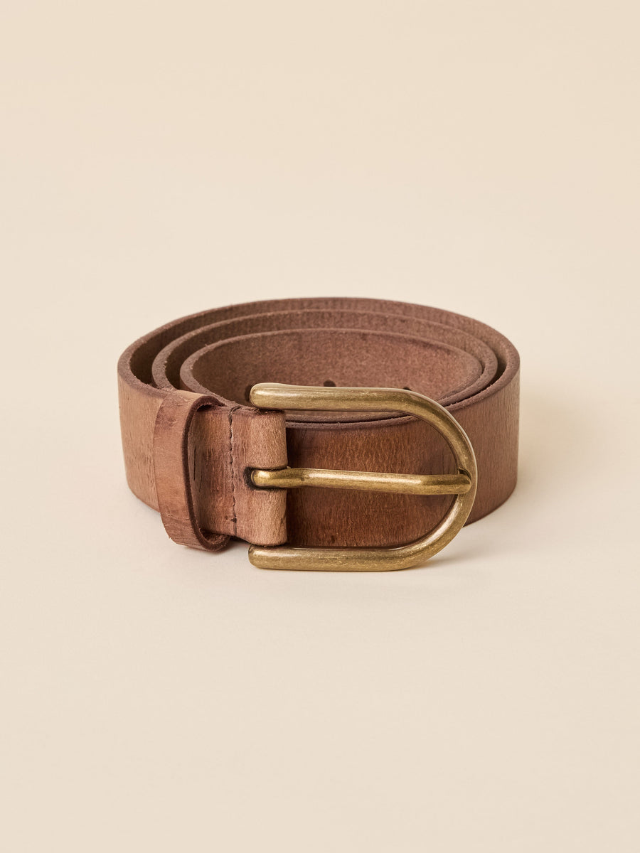 Heritage Leather Belt - Weathered Saddle Brown
