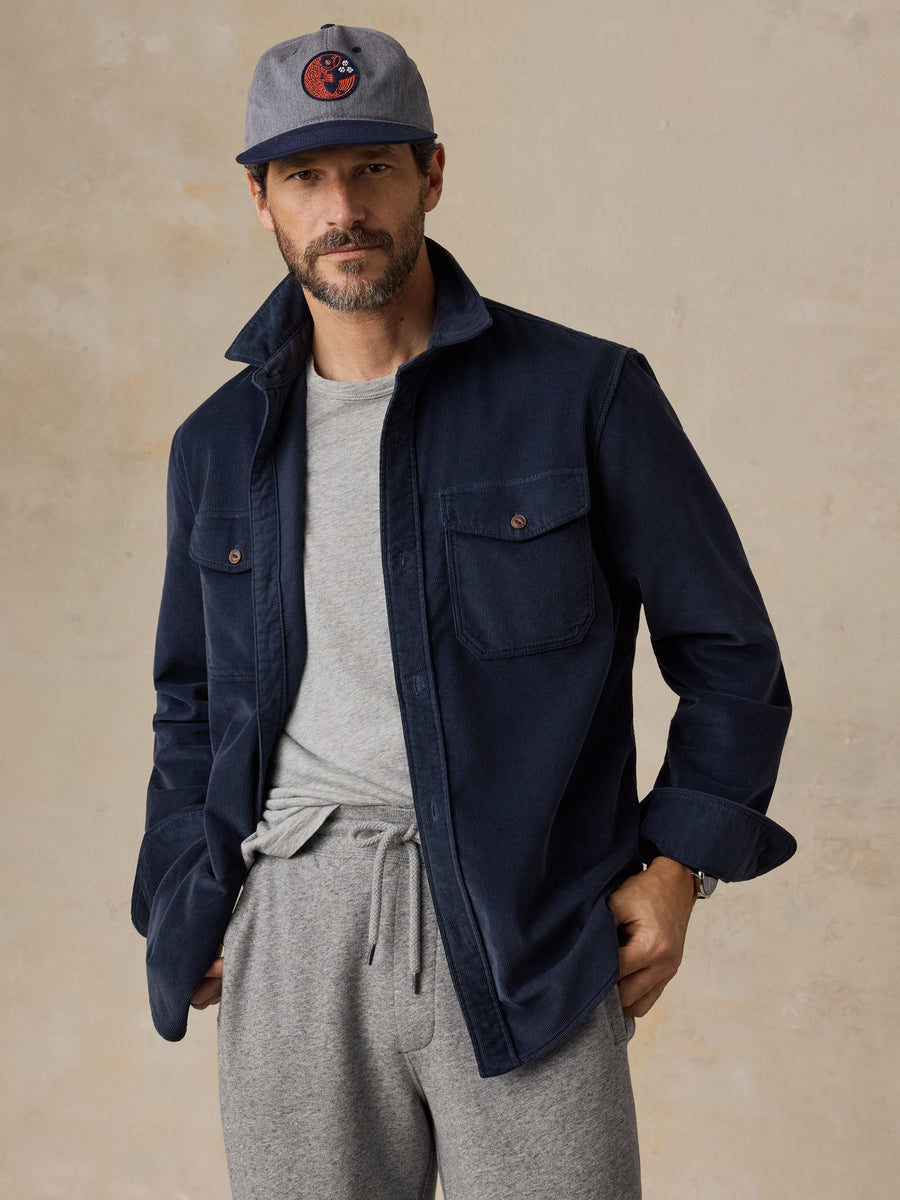 Stretch Terry Corduroy Workshirt - Abyss Navy