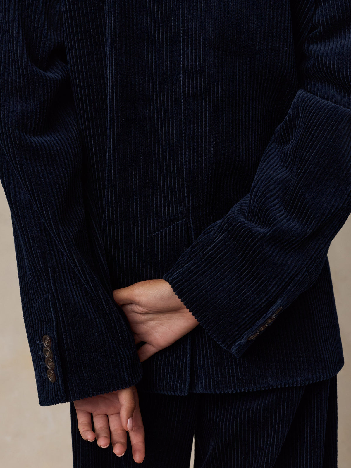 Hawthorne Cord Oversized Blazer - Navy