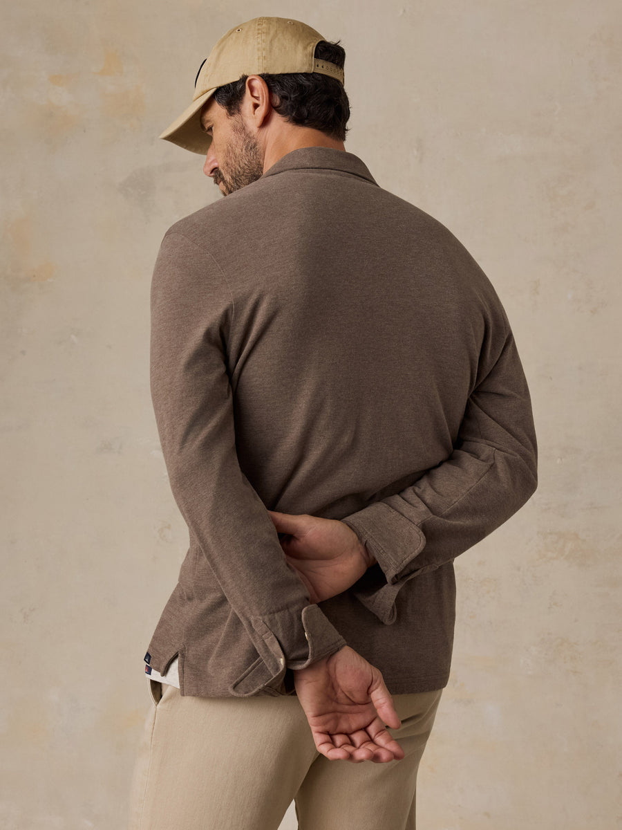 Long-Sleeve Pima Polo - Autumn Woods Melange