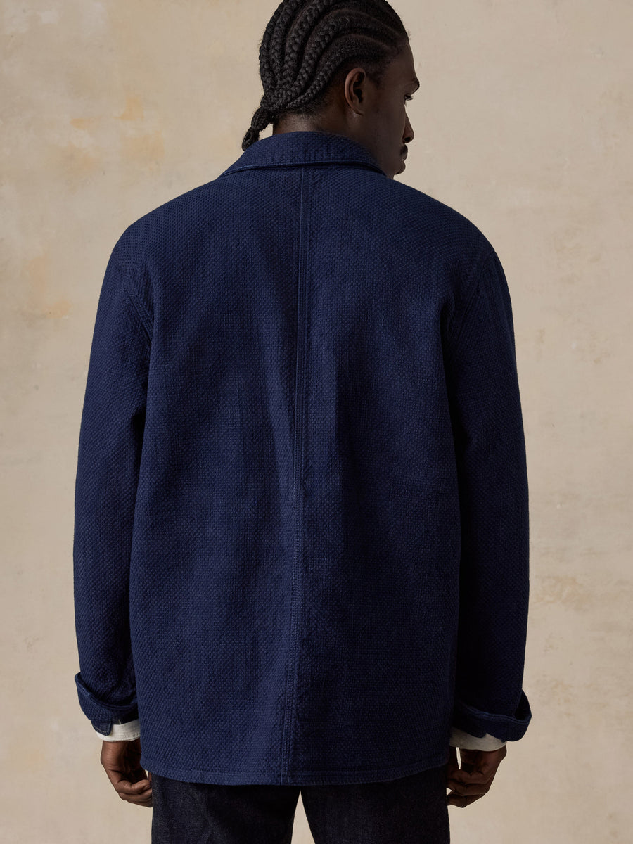 Indigo Sashiko Chore Jacket - Dark Indigo