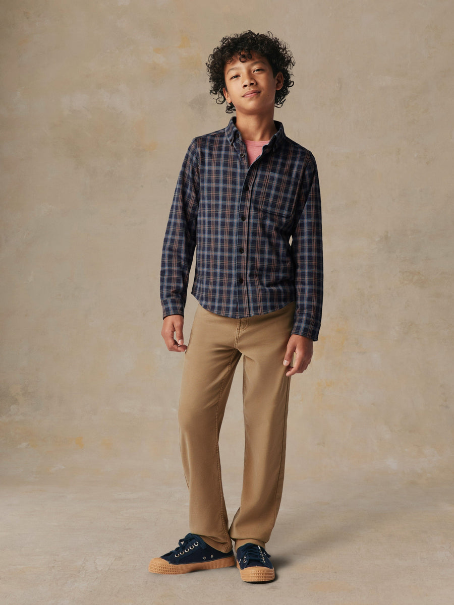 Big Kids Coastline Knit Shirt - Crestwood River Plaid