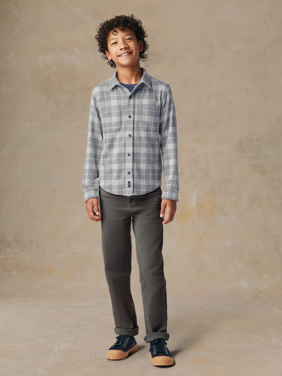 Big Kids Legend Sweater Shirt - Stone Hollow Plaid